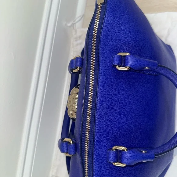 Versace Indigo Blue Medusa Leather Bag